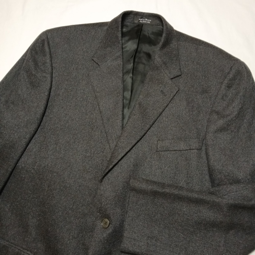 Pronto Uomo Mens Black 100%‎ Cashmere Blazer Size 46L
